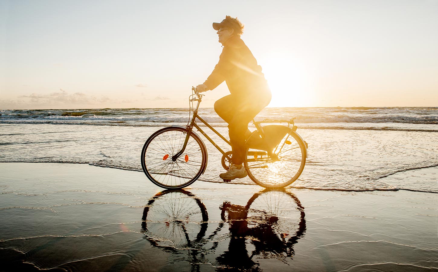 Cykeltur langs stranden