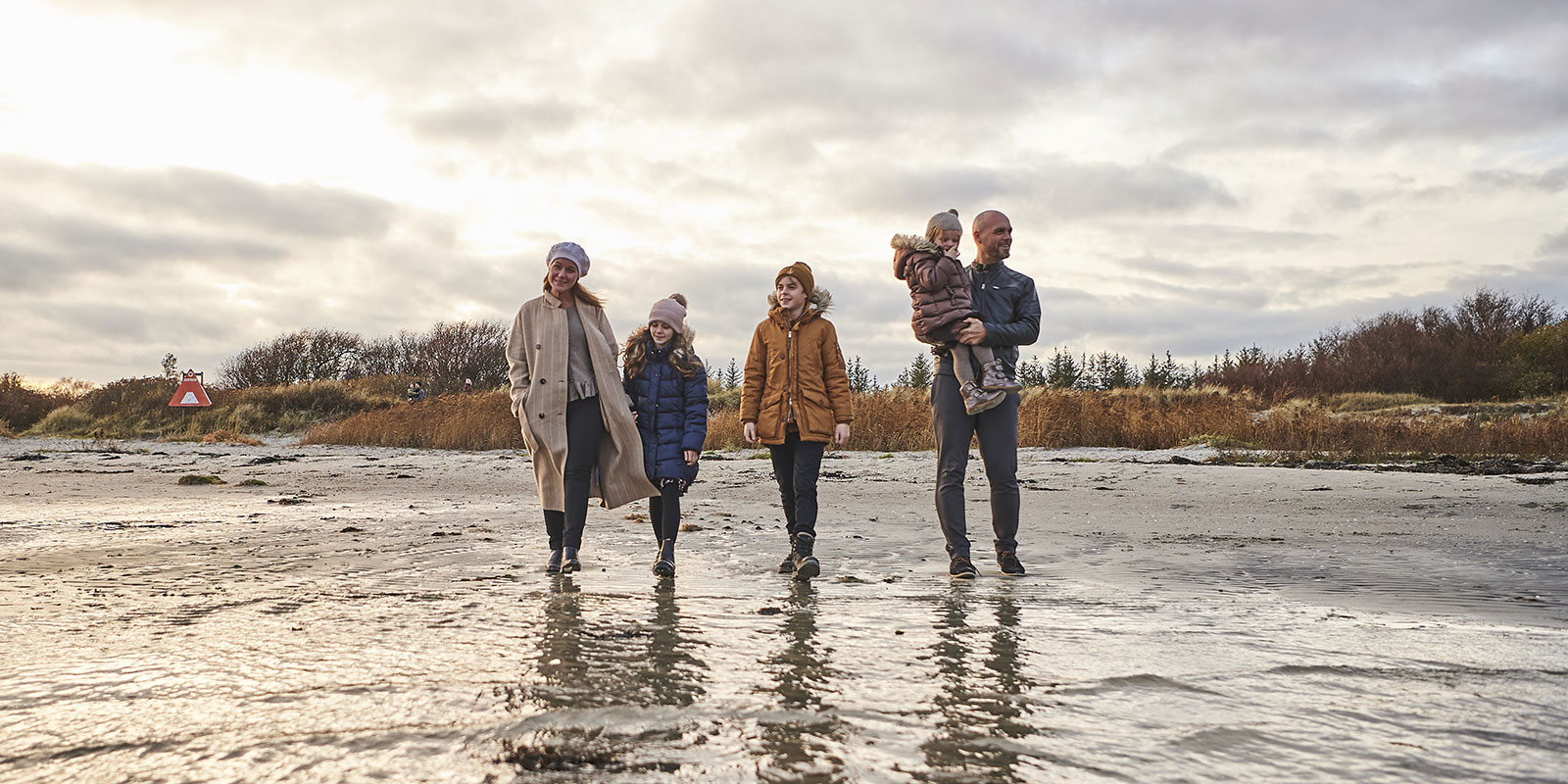 Familie på strand