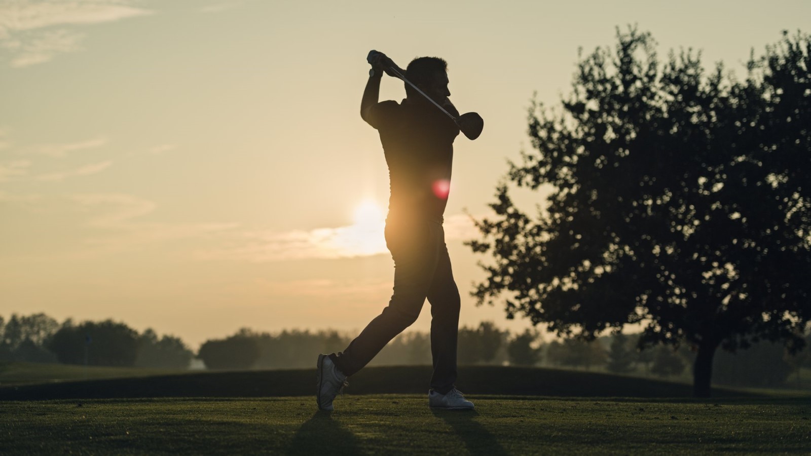 Golf session solnedgang i Danmark