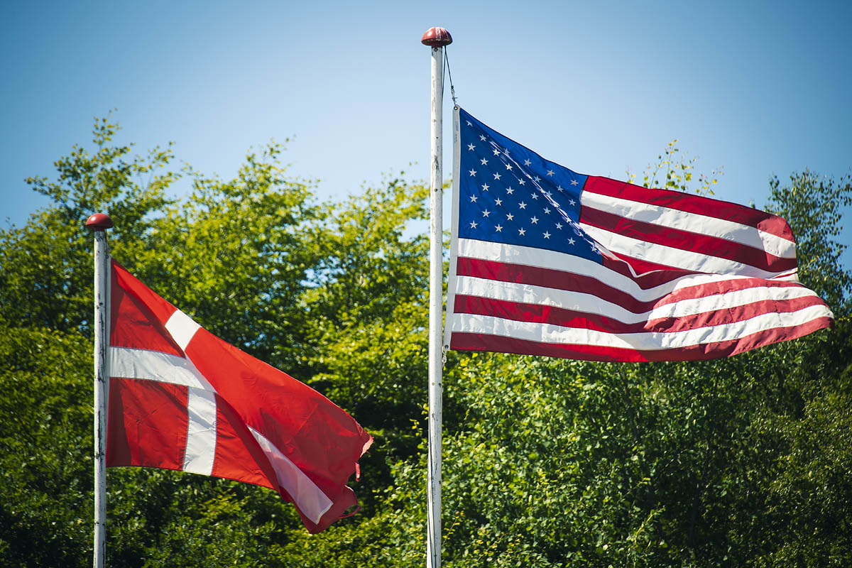Dansk og amerikansk flag 
