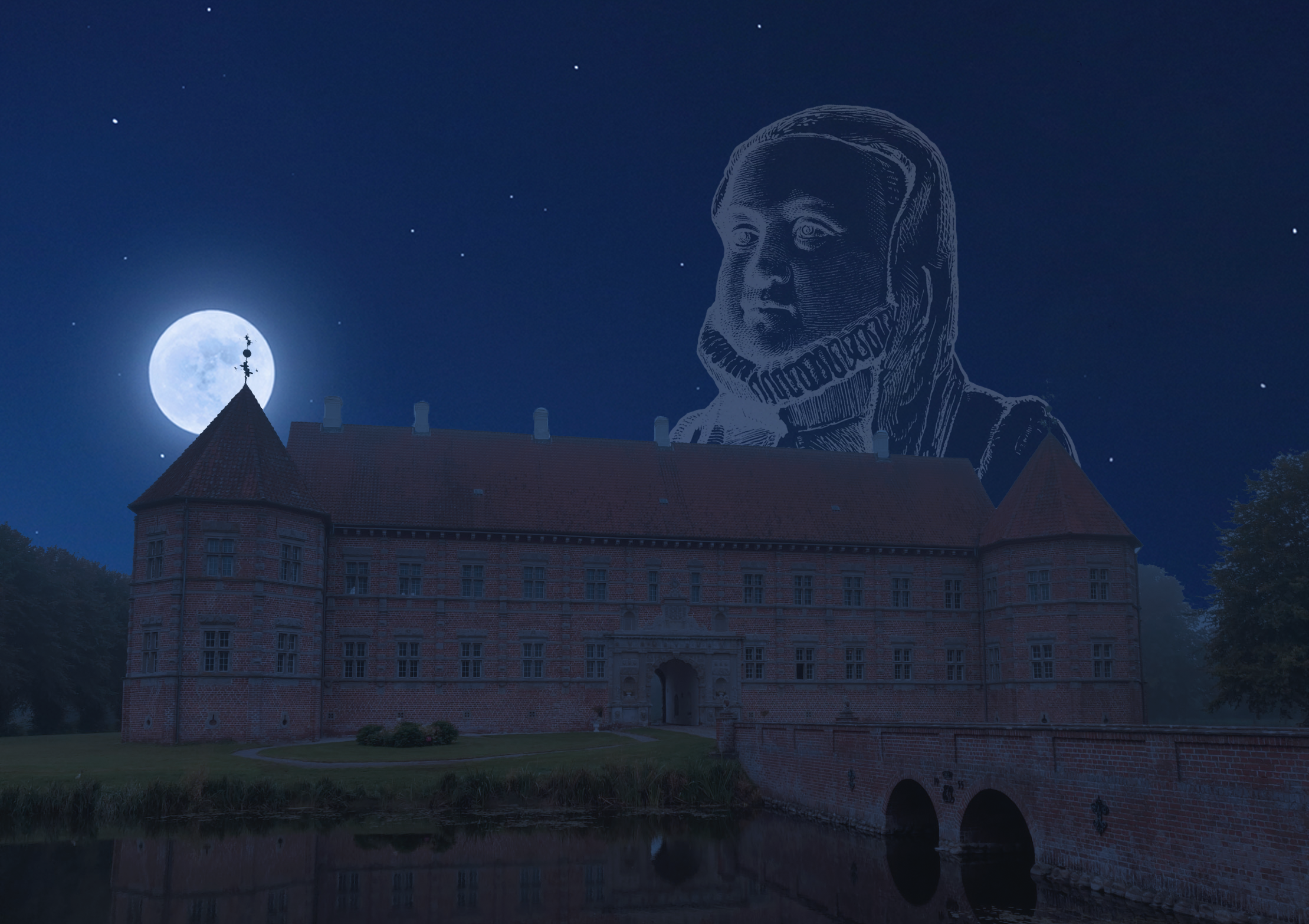 Voergaard slot med Ingeborg Skeel skikkelse