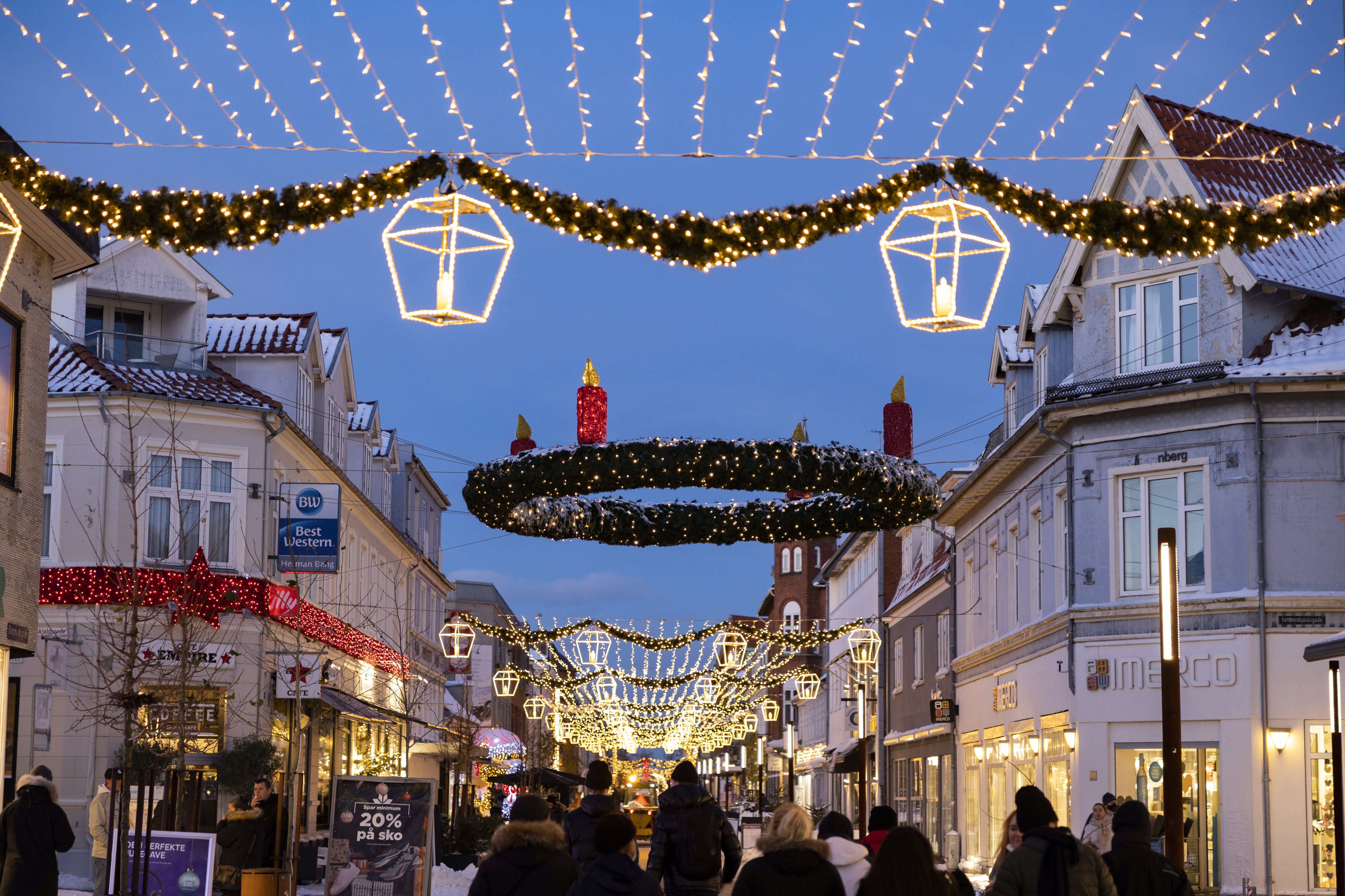 Julepynt i Frederikshavns gågade