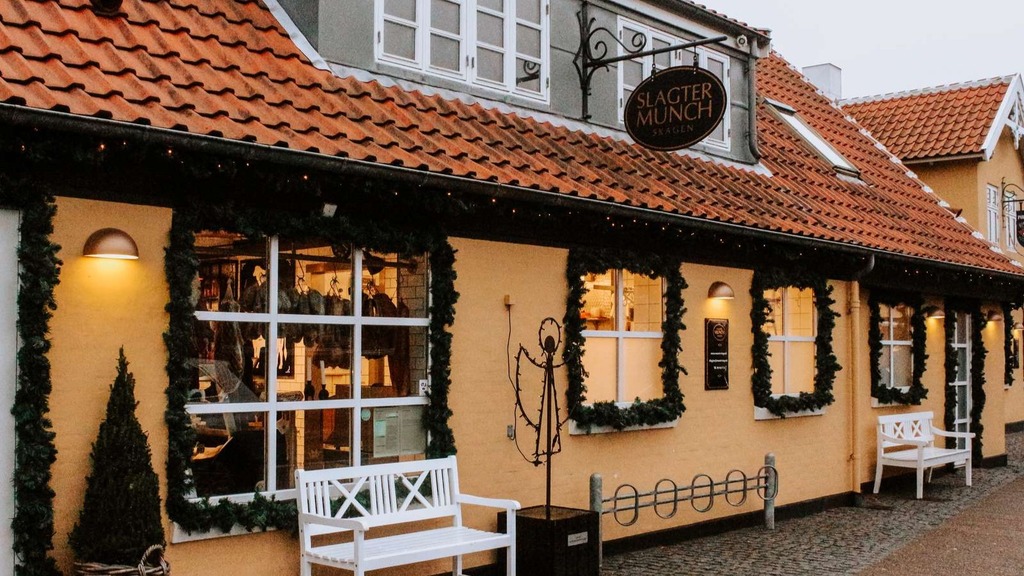 Slagter Munch pyntet til jul 