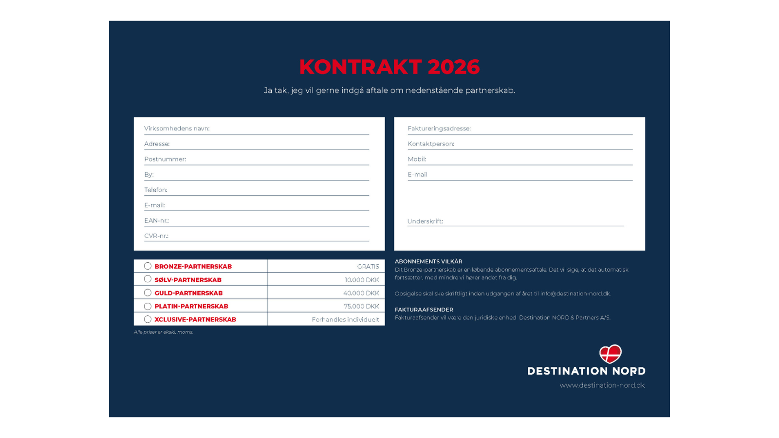Destination Nord partnerskabs kontrakt 2026