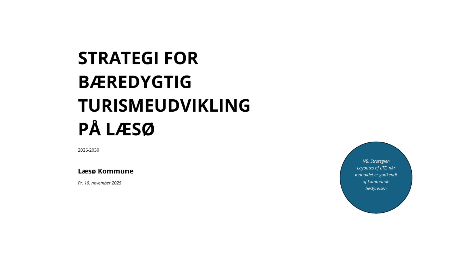 Strategi for bæredygtig turismeudvikling på Læsø