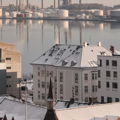 Sneklædte bygninger i Aalborg 