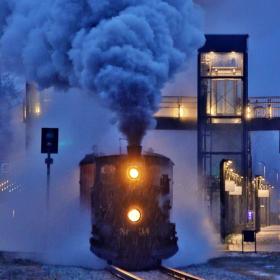 Juledamptoget kører fra Aalborg Station